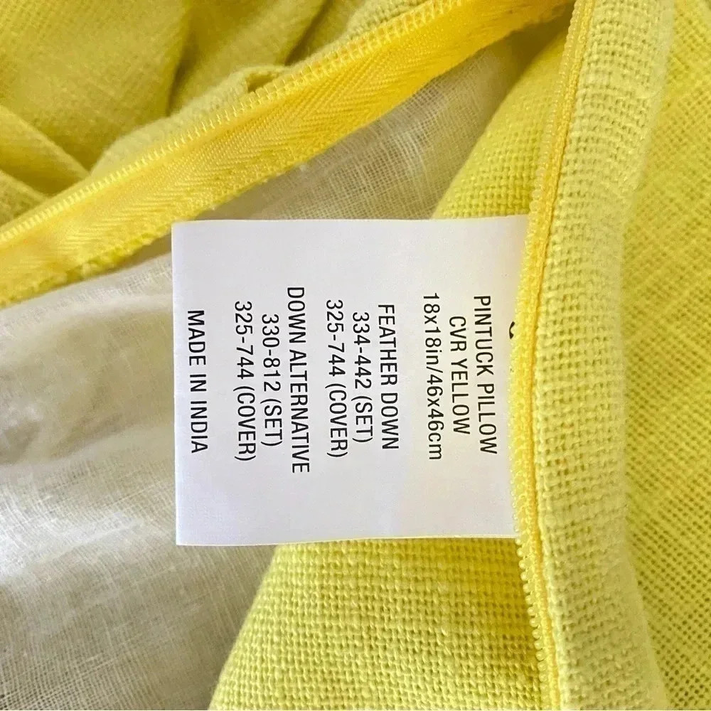 CB2 PINTUCK YELLOW 18" x18" Pillow Cover - Picture 5 of 7